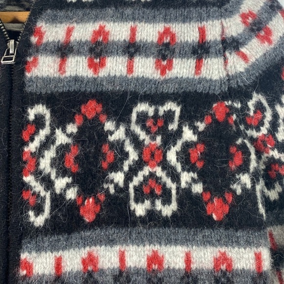 Vintage Snowflake Fair Isle  Lambswool and Angora Zip up Sweater Size Small - Picture 2 of 5